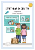 Vorschau - Präsentationen/Tafelbilder - Startklar in den Tag, Morgenroutine bildlich dargestellt - Deckblatt