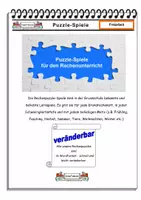 Vorschau - Arbeitsblätter - Rechenpuzzles - Schneemann im Winter - Deckblatt