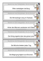 Vorschau - Arbeitsblätter - Satzglieder bestimmen – Mittelalter und Ritter - Seite 1
