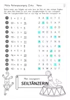 Vorschau - Arbeitsblätter - Rechenspaziergang Plus und Minus bis 20 ohne ZÜ Zirkus - Seite 2