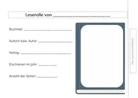 Vorschau - Arbeitsblätter - Leserolle Buchvorstellung - Vorlagen + Bewertungskriterien (als PDF und Word-Datei) - Seite 1