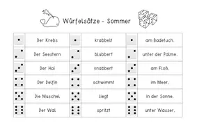 Vorschau - Arbeitsblätter - Würfelsätze - Sommer - Seite 1