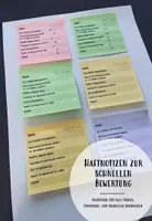 Vorschau - Merkblätter - Haftnotizen / Post it zur Bewertung - editierbar - Deckblatt