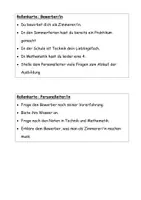 Vorschau - Arbeitsblätter - Bewerbung Vorstellungsgespräch Rollenspiel Karten - Seite 1