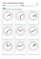 Vorschau - Arbeitsblätter - Uhrzeiten bestimmen (10 Minuten) (Uhr lesen) - Seite 3