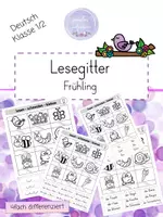 Vorschau - Arbeitsblätter - 🐝 FRÜHLING I Lesegitter I 4fach differenziert - Deckblatt