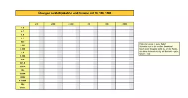 Vorschau - Arbeitsblätter - MATHE: Multiplikation und Division _10, 100, 1000 (digital) - Seite 1