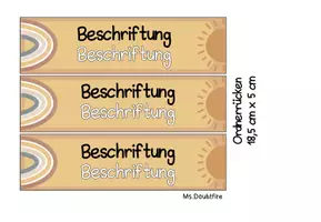 Vorschau - Mal- und Bastelvorlagen - Ordnerrücken im Boho Design (18,5 cm x 5 cm, breite Ordner) - Seite 2