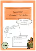 Vorschau - Arbeitsblätter - Mini-Arbeitsheft Satzglieder erkennen und umstellen - Deckblatt