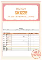 Vorschau - Lehrpläne/Lehrermaterial - Vorlage Unterrichtsskizze // Verlaufsplanung Englisch - Deckblatt
