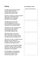 Vorschau - Unterrichtsreihen - Erlkönig - kleine Arbeitsreihe - Deckblatt