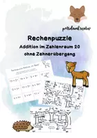 Vorschau - Arbeitsblätter - Rechenpuzzle Addition ZR 20 ohne ZÜ - Deckblatt