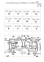 Vorschau - Arbeitsblätter - Rechenpuzzle Addition ZR 20 ohne ZÜ - Seite 2