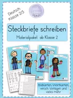 Vorschau - Unterrichtsreihen - Materialpaket STECKBRIEF schreiben I Klasse 2 #edukiknaller2021 - Deckblatt