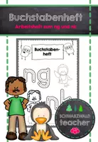 Vorschau - Arbeitsblätter - Buchstabenheft zum ng und nk mit Übungen zum eigenen Schreiben & sinnent. Lesen / inkl. Würfelsätze - Deckblatt