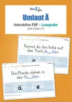 Vorschau - Interaktives Material - Umlaut Ä - Interaktives PDF (mit ä oder e?) - Leseprobe - Deckblatt