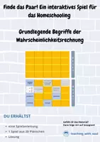 Vorschau - Spiele - Finde das Paar! Ein interaktives Spiel für das Homeschooling - Grundlegende Begriffe aus der Wahrscheinlichkeitsrechnung - Deckblatt