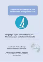 Vorschau - Arbeitsblätter - Regeln Unterricht und Mikroskopie - Deckblatt