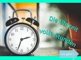 Vorschau - Interaktives Material - Die Uhrzeit - volle Stunden interaktive PDF - Deckblatt