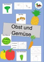 Vorschau - Arbeitsblätter - Deutsch: Obst und Gemüse Bildkarten mit Aufgaben - Deutsch als Fremdsprache - Deutsch lernen - Vokabeln - Deckblatt