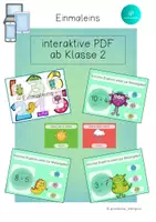 Vorschau - Spiele - interaktive PDF Einmaleins - interaktives Pdf alle Malreihen - Deckblatt