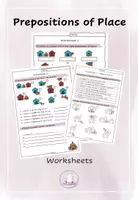 Vorschau - Arbeitsblätter - Prepositions of Place (digital) Worksheets - Deckblatt