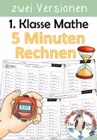 Vorschau - Arbeitsblätter - 5 Minuten Rechnen - 1. Klasse ZR 20 mit und ohne ZÜ - differenziert - Deckblatt