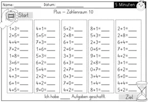 Vorschau - Arbeitsblätter - 5 Minuten Rechnen - 1. Klasse ZR 20 mit und ohne ZÜ - differenziert - Seite 3