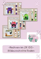 Vorschau - Aufgabenkarten - Ausschnitte in Rechentabellen finden ZR 100 - Deckblatt