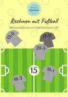 Vorschau - Fördermaterial/Inklusion - Minusrechnen im Zahlenraum 20 zum Thema Fußball - Deckblatt