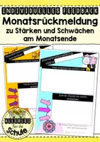 Vorschau - Anderer Materialtyp - Monatsrückmeldung - individuelles Feedback an Schüler:innen und Eltern - Deckblatt