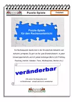 Vorschau - Arbeitsblätter - Rechenpuzzle zum Thema Fasching - Karneval - Deckblatt