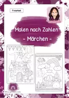 Vorschau - Arbeitsblätter - Malen nach Zahlen - Märchen (Ritter/Prinzessin) - Deckblatt