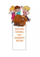 Vorschau - Mal- und Bastelvorlagen - Lesezeichen zum Buch Nur mal schnell das Mammut retten - Seite 1