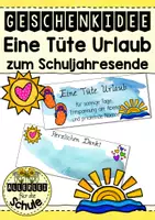 Vorschau - Anderer Materialtyp - Eine Tüte Urlaub - Dankeskärtchen - Deckblatt