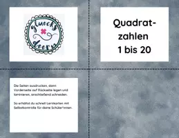 Vorschau - Fördermaterial/Inklusion - Lernkarten Quadratzahlen mit Selbstkontrolle - Seite 2