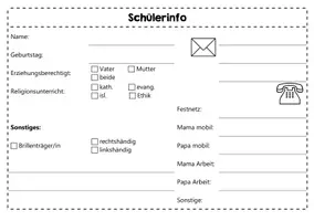 Vorschau - Anderer Materialtyp - Schülerbeobachtung in Klasse 1/2 - Kartei für Karteikarten im DIN A5-Format - Seite 2