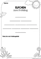 Vorschau - Arbeitsblätter - Elfchen Frühling Arbeitsblatt - Seite 1