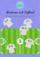 Vorschau - Stationenlernen - Minusrechnen im Zahlenraum 10 zum Thema Fußball - Deckblatt