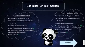 Vorschau - Präsentationen/Tafelbilder - Interaktive Übung zum 1x1 mit Zehner- und Hunderterzahlen - Seite 2