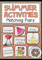 Vorschau - Stationenlernen - SUMMER ACTIVITIES - Matching Pairs - Deckblatt