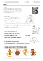 Vorschau - Arbeitsblätter - Arbeitsblatt zum Thema "Affen" + Onlineübung & MP3 + Mindmap + Infografik - Deckblatt