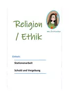 Vorschau - Arbeitsblätter - Stationenarbeit "Schuld und Vergebung" - Deckblatt