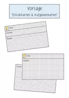 Vorschau - Aufgabenkarten - Vorlage Erklär- & Aufgabenkarten (Mathe) - Seite 1