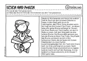 Vorschau - Arbeitsblätter - Lesen und Malen *Frühlingsedition II* - Seite 1