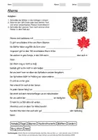 Vorschau - Arbeitsblätter - Arbeitsblatt zum Thema "Ahorne" + Onlineübung & MP3 + - Deckblatt