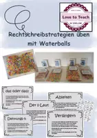 Vorschau - Aufgabenkarten - Gemischte Übungen Rechtschreibung mit Waterballs - Deckblatt