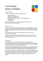 Vorschau - Arbeitsblätter - Grundlagen Java: Klassen und Objekte - Seite 1