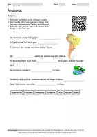 Vorschau - Arbeitsblätter - Arbeitsblatt zum Thema "Amazonas" + Onlineübung & MP3 + Mindmap + Infografik - Deckblatt