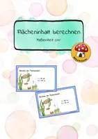 Vorschau - Aufgabenkarten - Flächenberechnung des Rechtecks - Zentimeter - Deckblatt